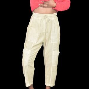 Anthropologie Daily Practice Evergreen Pants Tan Cargo Baggy High Waist Size XS